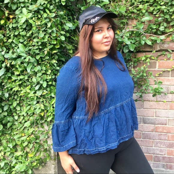 PLUS SIZE TYRA DROP WAIST PEPLUM TOP (Francesca’s) - Picture 3 of 7